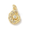 Brass Micro Pave Clear Cubic Zirconia Pendants KK-U046-02G-02-1