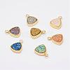 Natural Druzy Agate Charms G-G656-35-1
