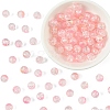 100Pcs Transparent Spray Painted Crackle Glass Beads GLAA-YW0005-15F-1