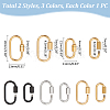 Unicraftale 6Pcs 6 Styles 304 Stainless Steel Screw Carabiner Lock Charms STAS-UN0055-95-3