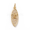 Brass Micro Pave Clear Cubic  Zirconia Pendants KK-D532-08G-1