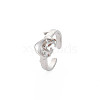 Non-Tarnish 304 Stainless Steel 12 Constellations/Zodiac Signs Open Cuff Ring for Women RJEW-S405-156P-K-3