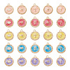 Beadthoven 50Pcs 25 Style Zinc Alloy Enamel Pendants ENAM-BT0001-18-1