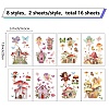 16 Sheets 8 Styles PVC Waterproof Wall Stickers DIY-WH0345-160-2