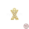 Real 18K Gold Plated 925 Sterling Silver Micro Pave Clear Cubic Zirconia Charms STER-P054-10G-X-1