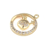Brass Micro Pave Clear Cubic Zirconia Pendants FIND-B077-02G-06-2