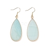 Natural Amazonite Teardrop Dangle Earrings EJEW-G331-01G-10-2