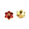 6-Petal Alloy Enamel Bead Caps ENAM-WH0063-04A-1