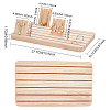 DELORIGIN 1Pc Rectangle Wooden Finger Ring Organizer Slotted Display Stands ODIS-DR0001-03-2