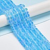 Frosted Transparent Glass Beads Strands X-FGLA-M002-01B-2