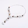 Natural Tiger Eye Beaded Necklaces NJEW-JN01888-02-1