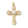 Brass Micro Pave Clear Cubic Zirconia Pendants CU-CBA9883-03A-G-1