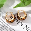 Brass Enamel Hoop Earrings EJEW-P301-07G-3