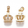 Brass Cubic Zirconia Charms KK-T038-203G-1