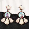 Alloy Synthetic Turquoise Dangle Stud Earrings LS-EJEW-U053-04A-R-1