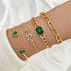 4Pcs 4 Styles Alloy Chain Bracelet & Bangle Set for Women WG6073F-06-1