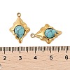 304 Stainless Steel Pave Synthetic Turquoise Pendants STAS-P380-17G-3