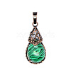 Retro Hollow Natural Malachite  Pendants PW-WGBA09F-01-1