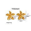 Elegant Flower Stainless Steel Stud Earrings Jewelry Accessories MD4643-1-3