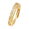 Brass Micro Pave Cubic Zirconia Cuff Rings for Women RJEW-Z113-21G-2