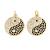 Brass Pave Clear Cubic Zirconia Pendants KK-L275-05G-1