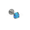 304 Stainless SteelDeep Sky Blue Synthetic Opal Threadless Labrets For Women Men WGF4990-92-1