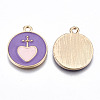 Light Gold Plated Alloy Enamel Pendants ENAM-T009-73A-RS-2