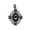 Retro Hollow Natural Obsidian Pendants PW-WG7B8C5-01-1