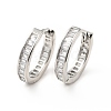 Clear Cubic Zirconia Hinged Hoop Earrings EJEW-F288-09P-1