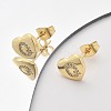 Rack Plating Brass Micro Pave Clear Cubic Zirconia Stud Earrings EJEW-K299-01G-Q-2