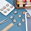 14Pcs 1-Hole Alloy Glass Shank Buttons BUTT-MA0001-16B-KCG-4