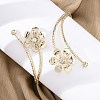 Lotus Alloy Arm Cuff Bangles for Girl Women LS-AJEW-A063-01E-G-1