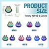 40Pcs 5 Colors Two Tone Glass Beads GLAA-TA0003-37-3