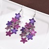 430 Stainless Steel Flower Dangle Earrings EJEW-A137-07P-02-3