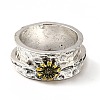 Rotatable Daisy Alloy Finger Ring RJEW-F123-01AS-2