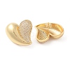 Rack Plating Brass Micro Pave Clear Cubic Zirconia Stud Earrings for Women EJEW-G394-12B-G-1