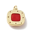 Rack Plating Brass Micro Pave Cubic Zirconia Pendants ZIRC-C037-06G-3