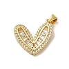 Brass Micro Pave Cubic Zirconia Pendants KK-C058-02G-2