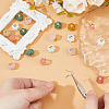 20Pcs 5 Colors Natural Green Aventurine & Topaz Jade & Rose Quartz PALLOY-FH00086-3