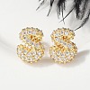 Brass Micro Pave Cubic Zirconia Stud Earrings EJEW-Z091-04G-S-5