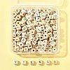 208Pcs 26 Styles Printed Natural Wood Beads WOOD-FS0001-51-7
