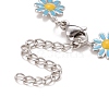 Enamel Daisy Link Chain Necklace NJEW-P220-01P-06-4