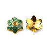 6-Petal Alloy Enamel Bead Caps ENAM-WH0063-01B-1