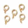 Brass Micro Pave Clear Cubic Zirconia Twister Clasps KK-P223-39G-3