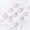 BENECREAT 24Pcs Natural Rose Quartz Charms G-BC0001-21A-4