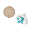 Cylinder Seed Beaded Starfish & Shell Pendants PALLOY-MZ00547-06-2