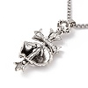 Alloy Skull Cross Pendant Necklace with 304 Stainless Steel Box Chains NJEW-C007-07AS-3