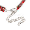 Adjustable 3-Row Iron Rhinestone Cup Chain Pet Collars AJEW-A054-01A-3