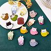 14 Pieces Acrylic Brooch Pins Set Cup Cat and Animal Milk Tea Label Pins Cute Cartoon Animal Badges Pins Creative Backpack Pins Jewelry for Jackets Clothes Hats Decorations JBR111A-5
