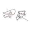 Anti-Tarnish Rhodium Plated 925 Sterling Silver Stud Earring Findings STER-NH0012-02P-2